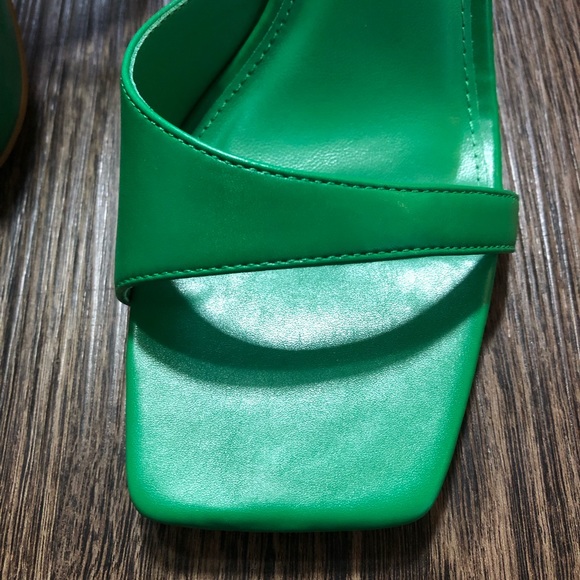Forever 21 Green Square Toe Lace Up Heels - Picture 6 of 17